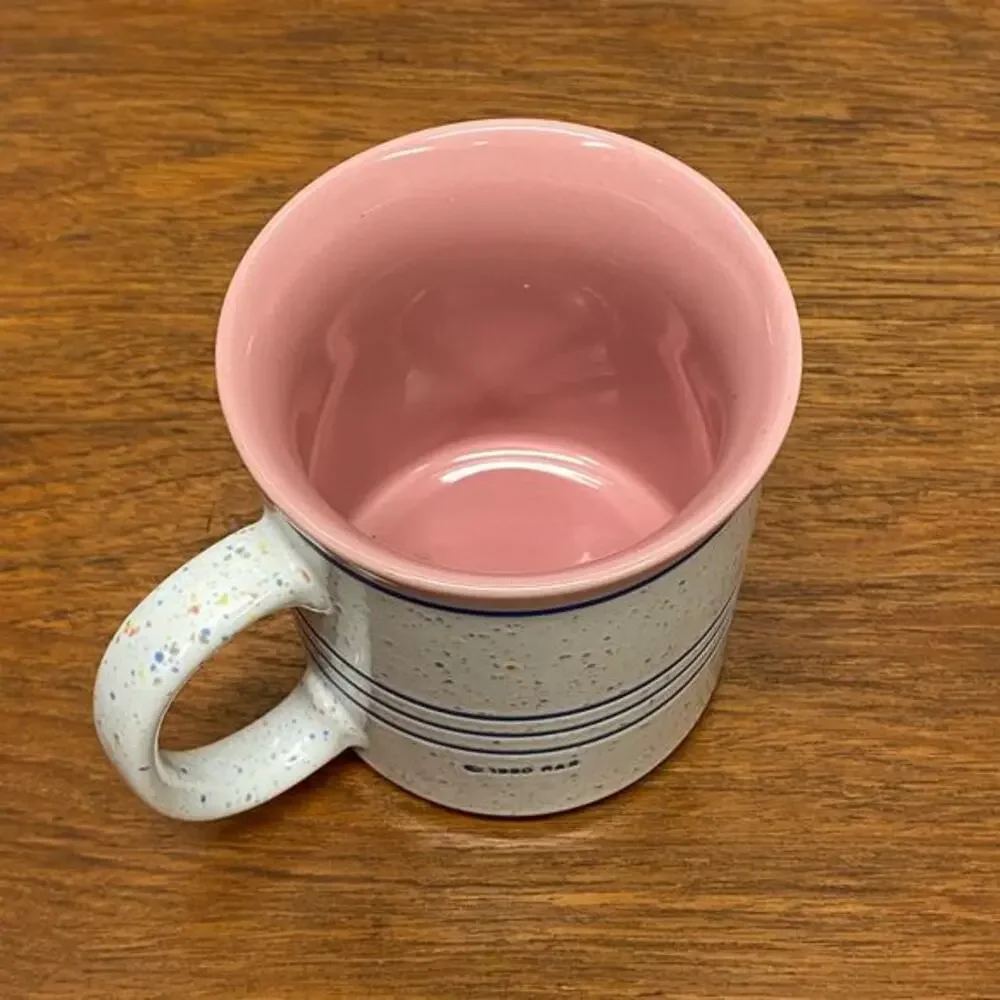 Vintage 1990 San Francisco Souvenir 8 oz Coffee Mug Striped and Speckled Glaze‎